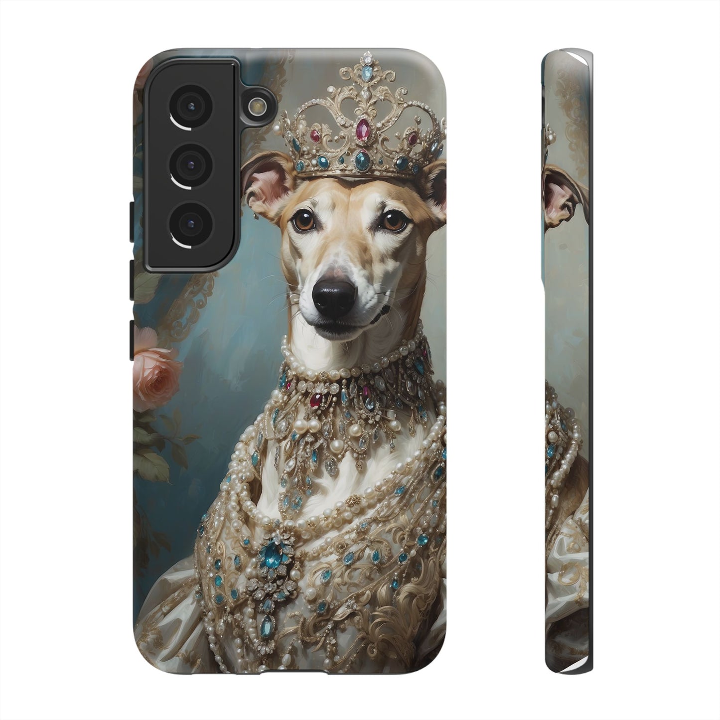 Tough Cases Regal Whippet: Elegance in Pearls and Jewels