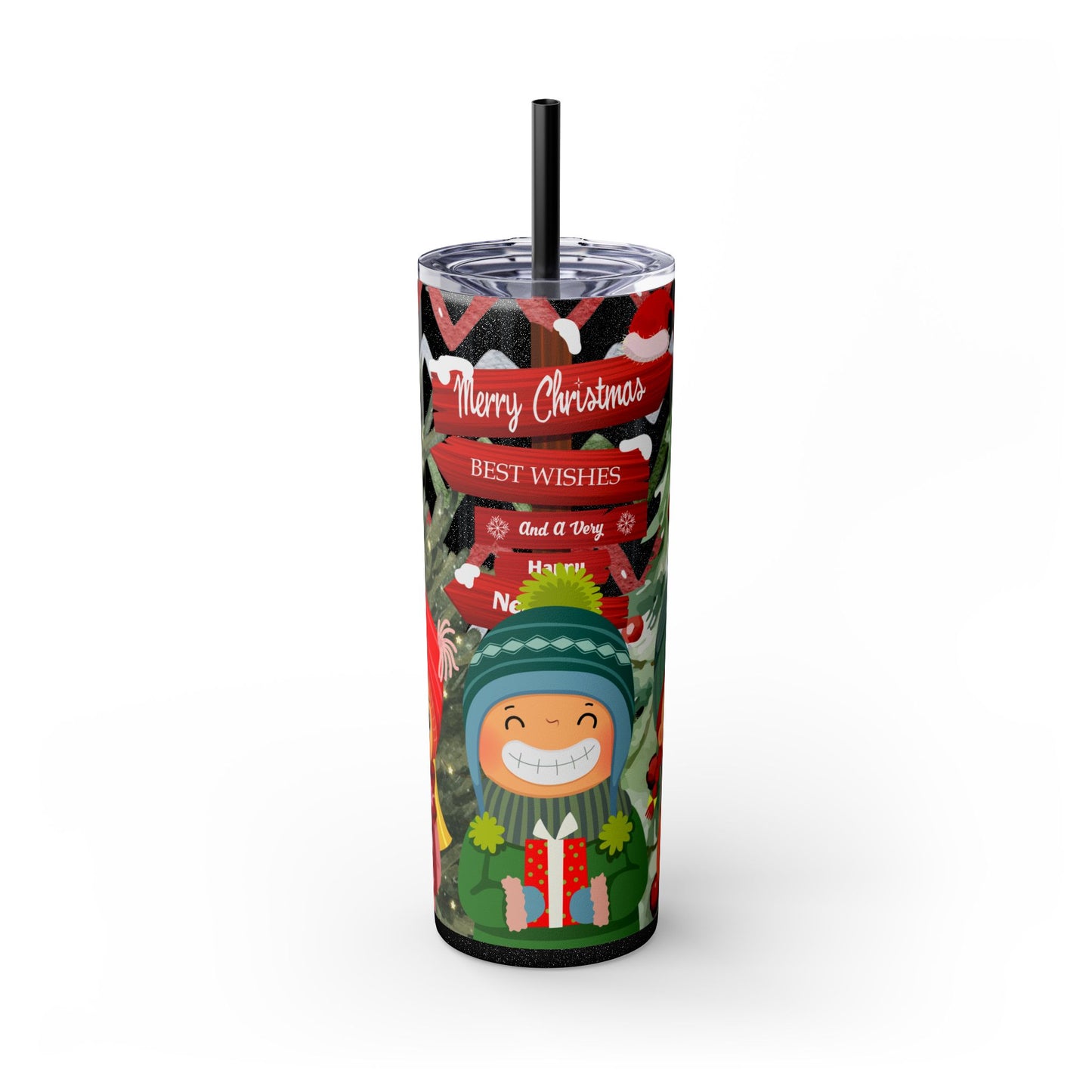 Christmas Stainless Steel Tumbler with Festive Design – Insulated Travel Cup, 20oz