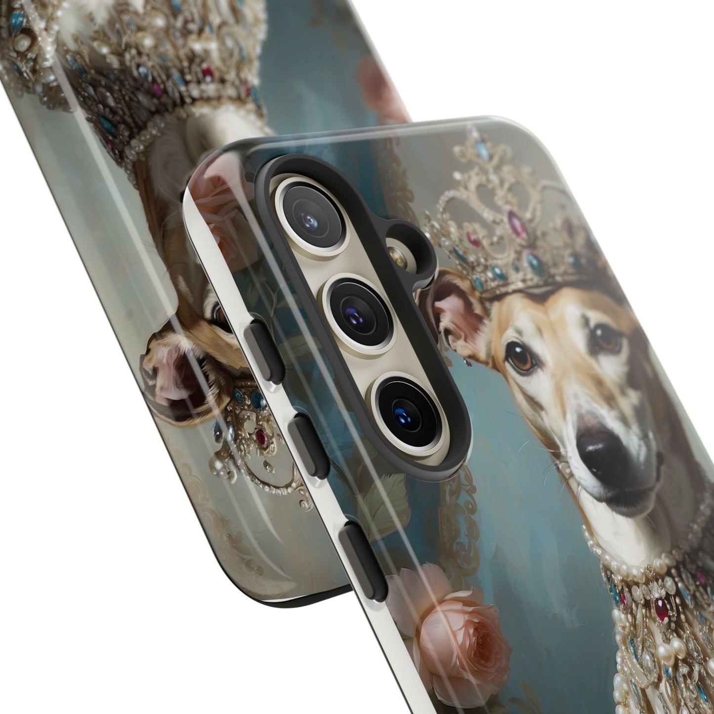 Tough Cases Regal Whippet: Elegance in Pearls and Jewels