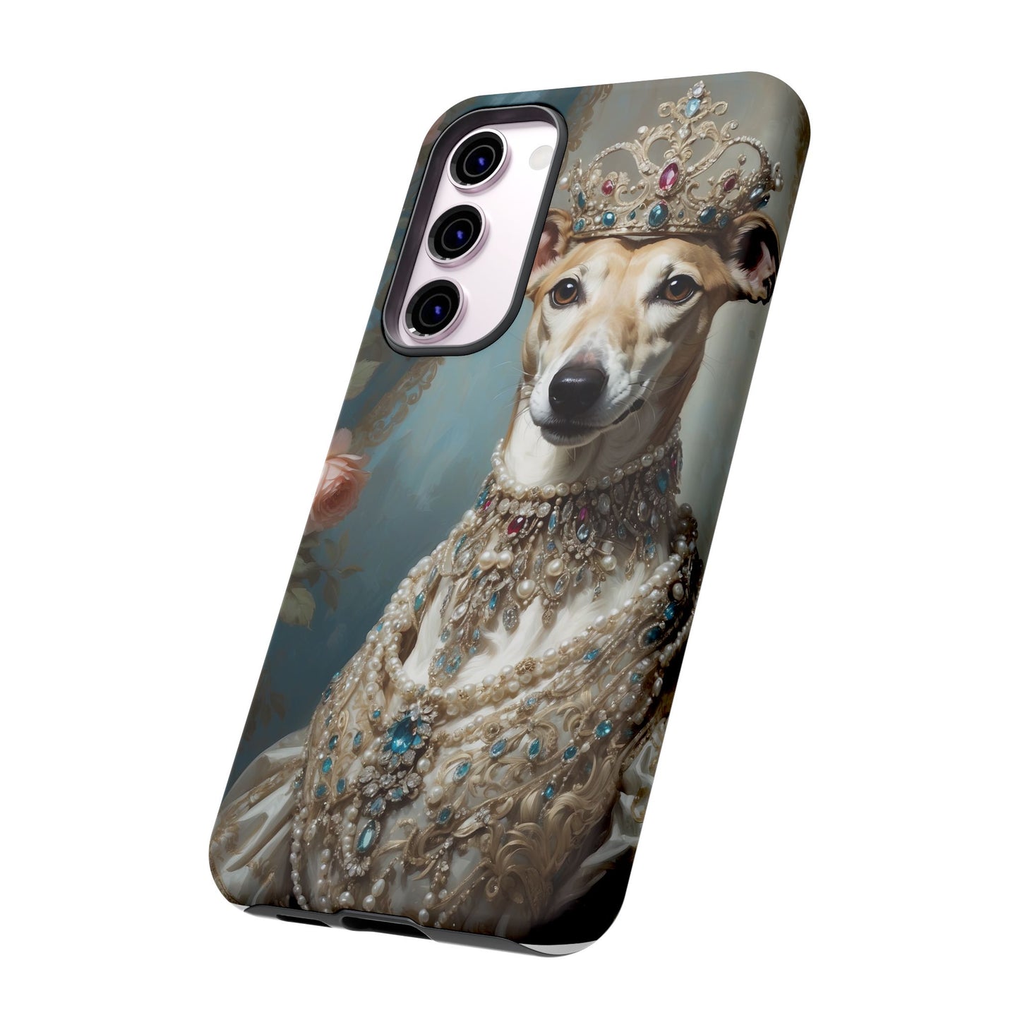 Tough Cases Regal Whippet: Elegance in Pearls and Jewels