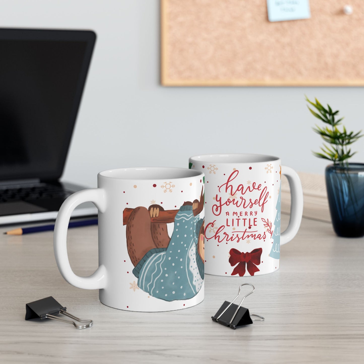 Christmas Sloth Mug with Festive Design – Cozy and Adorable Holiday Gift