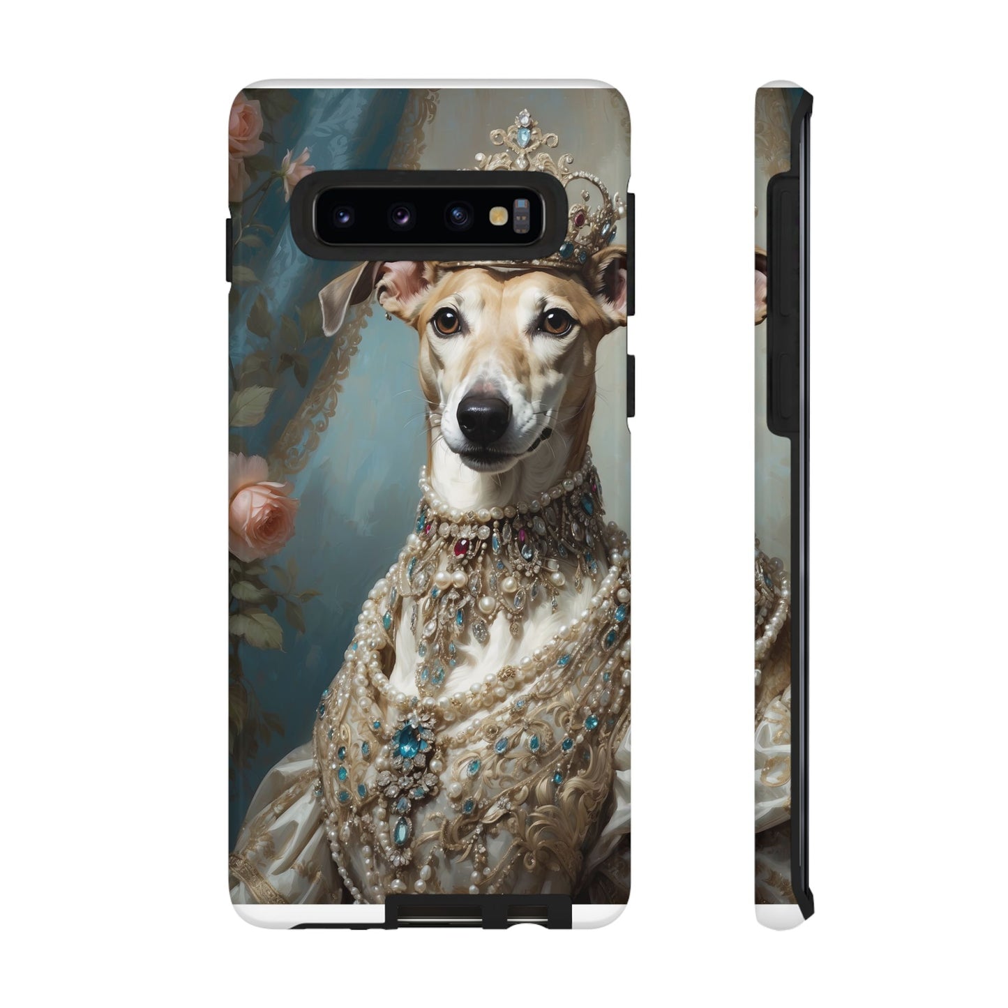 Tough Cases Regal Whippet: Elegance in Pearls and Jewels