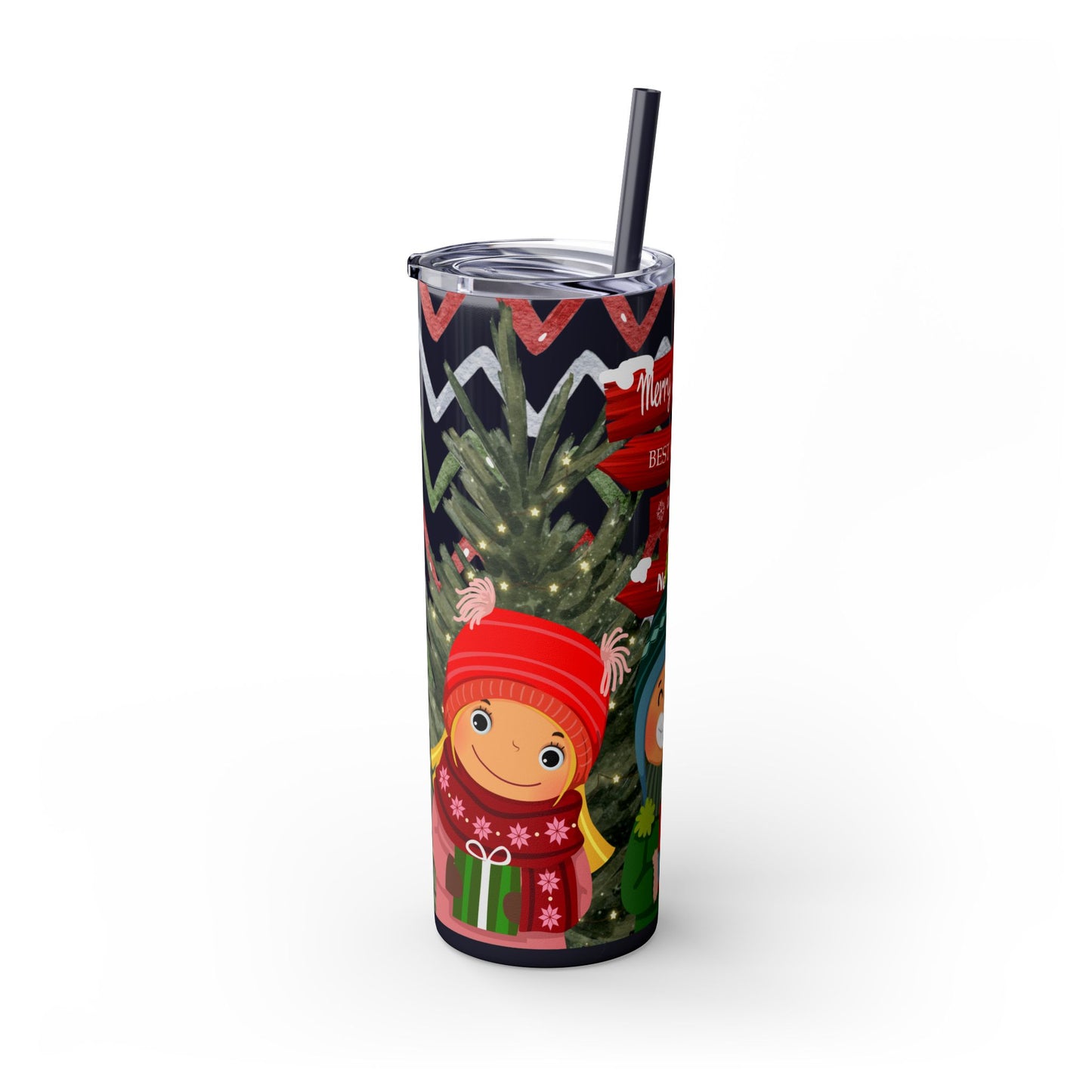 Christmas Stainless Steel Tumbler with Festive Design – Insulated Travel Cup, 20oz