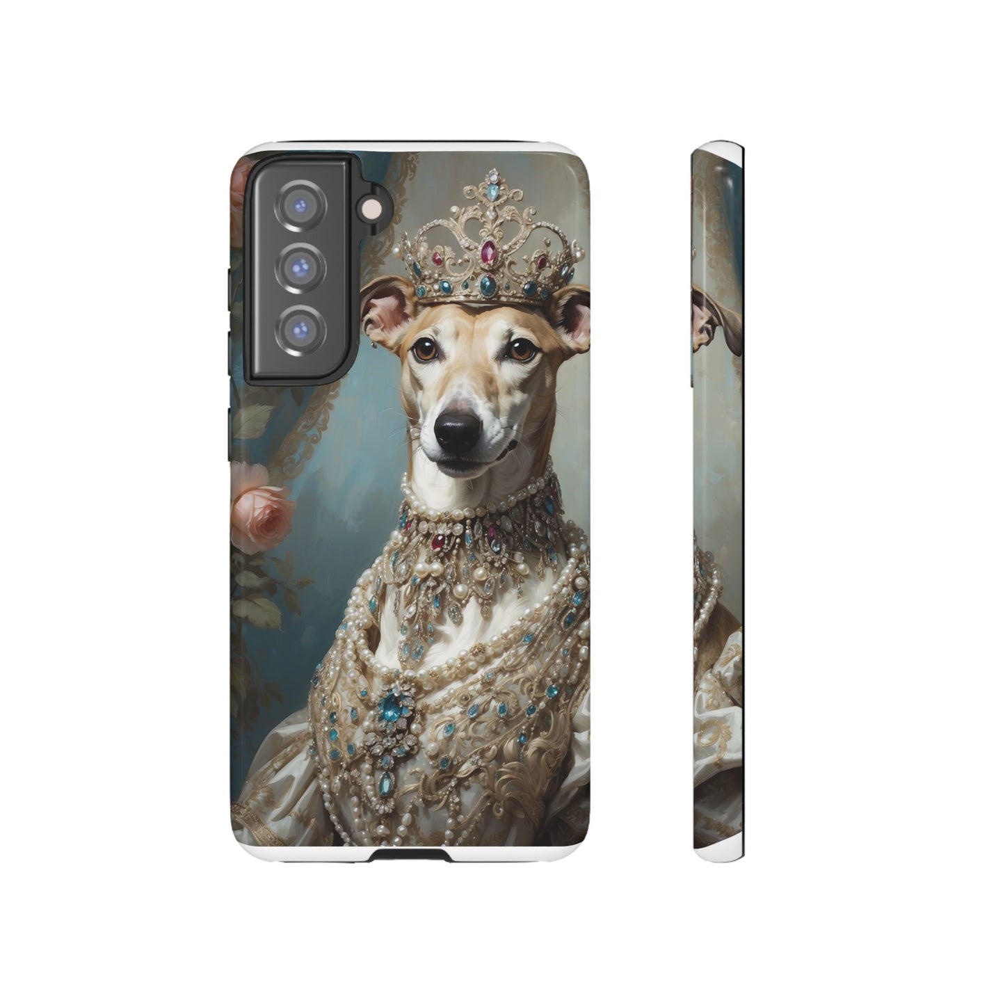 Tough Cases Regal Whippet: Elegance in Pearls and Jewels