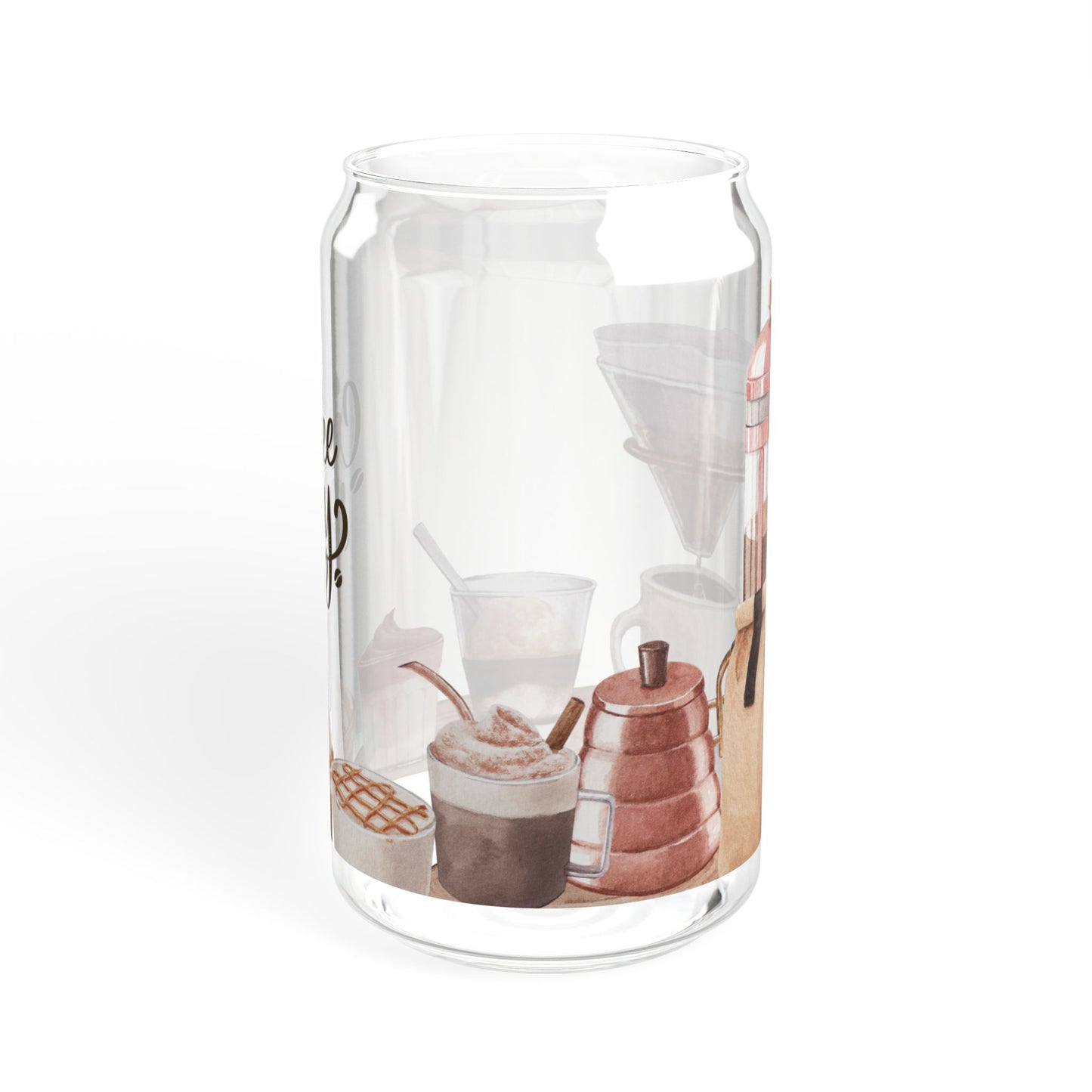 "Coffee Day" Glass Tumbler with Bamboo Lid & Straw – Eco-Friendly Drinkware for Coffee Lovers, 16oz