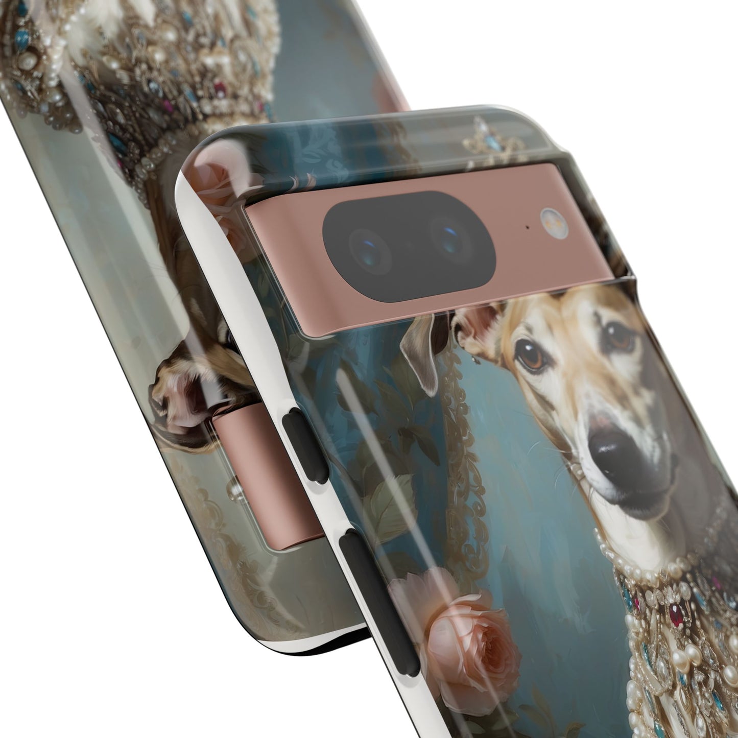 Tough Cases Regal Whippet: Elegance in Pearls and Jewels