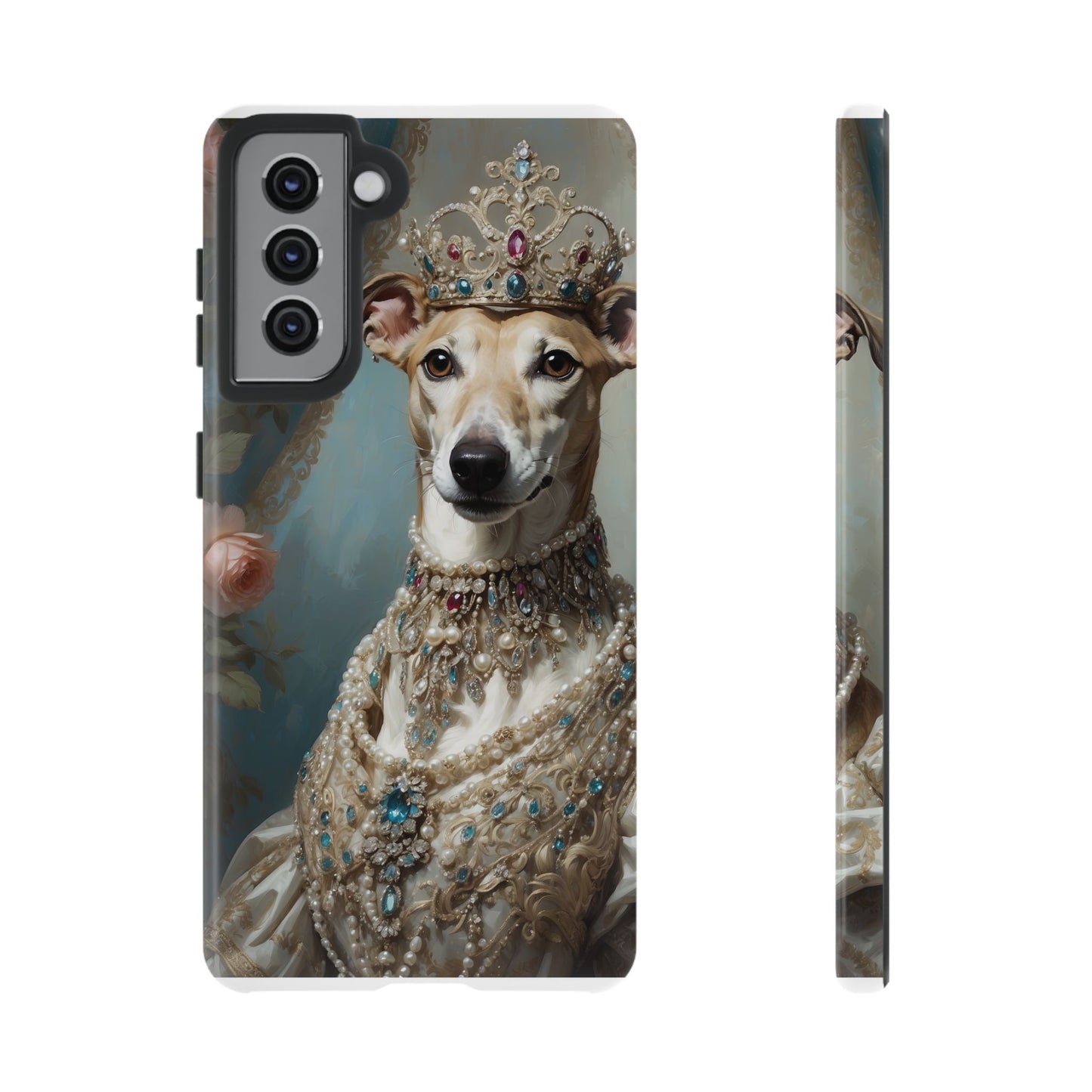 Tough Cases Regal Whippet: Elegance in Pearls and Jewels