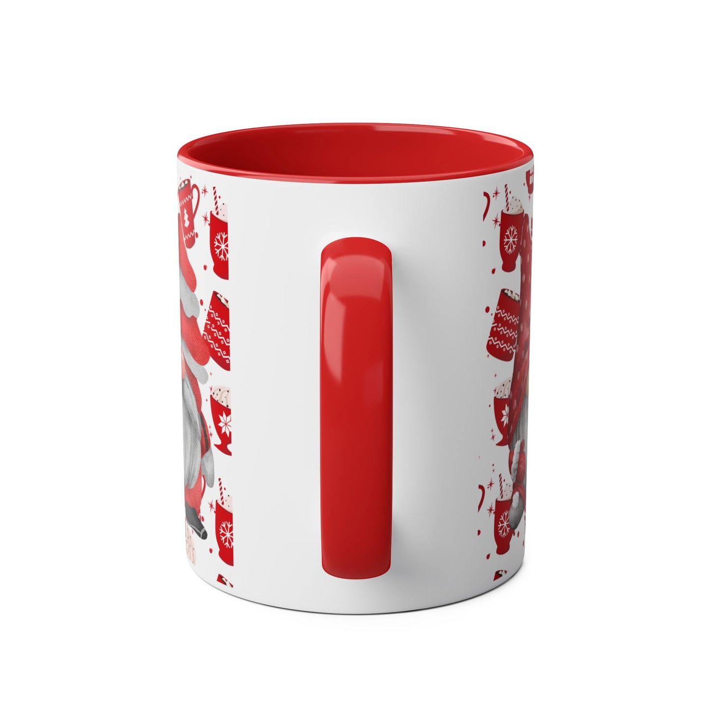 Red Christmas Mug with Bow and Festive Pattern – Perfect Holiday Gift 11oz