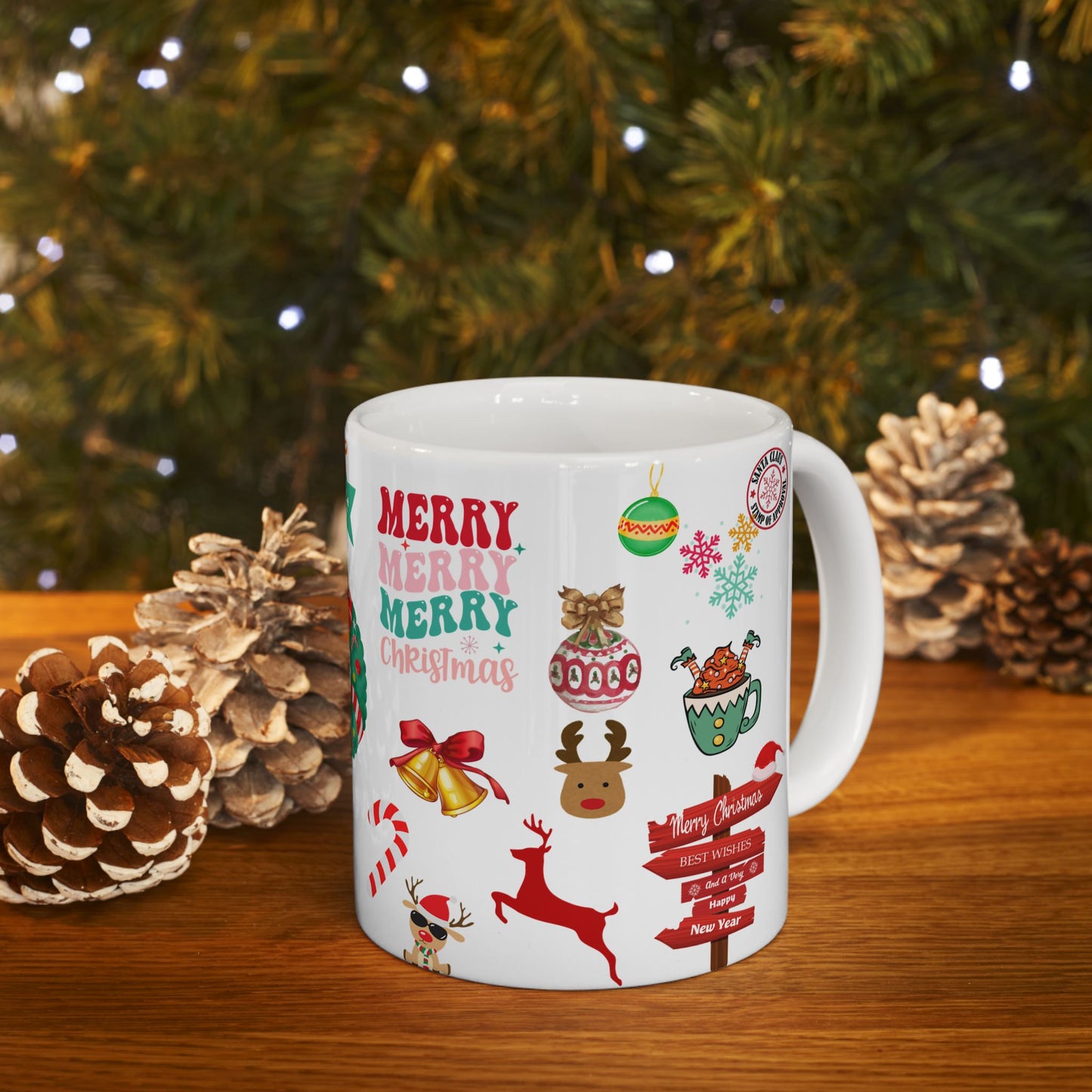 Christmas Mug with Festive Holiday Designs – Perfect for Coffee, Tea, and Hot Chocolate (11oz, 15oz)