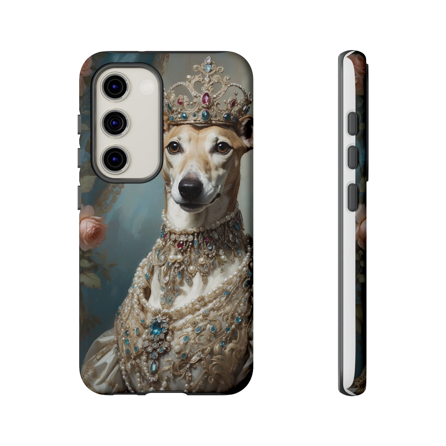 Tough Cases Regal Whippet: Elegance in Pearls and Jewels