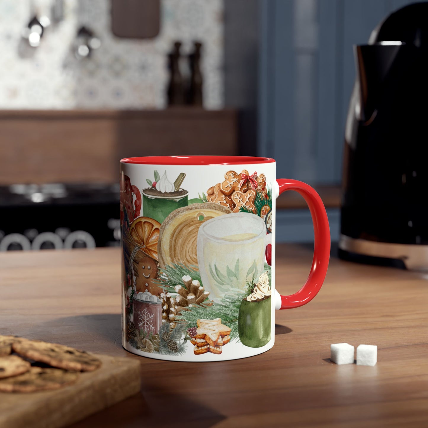 Cozy Christmas Mug with Hot Cocoa and Cookies Design – Perfect Holiday Gift