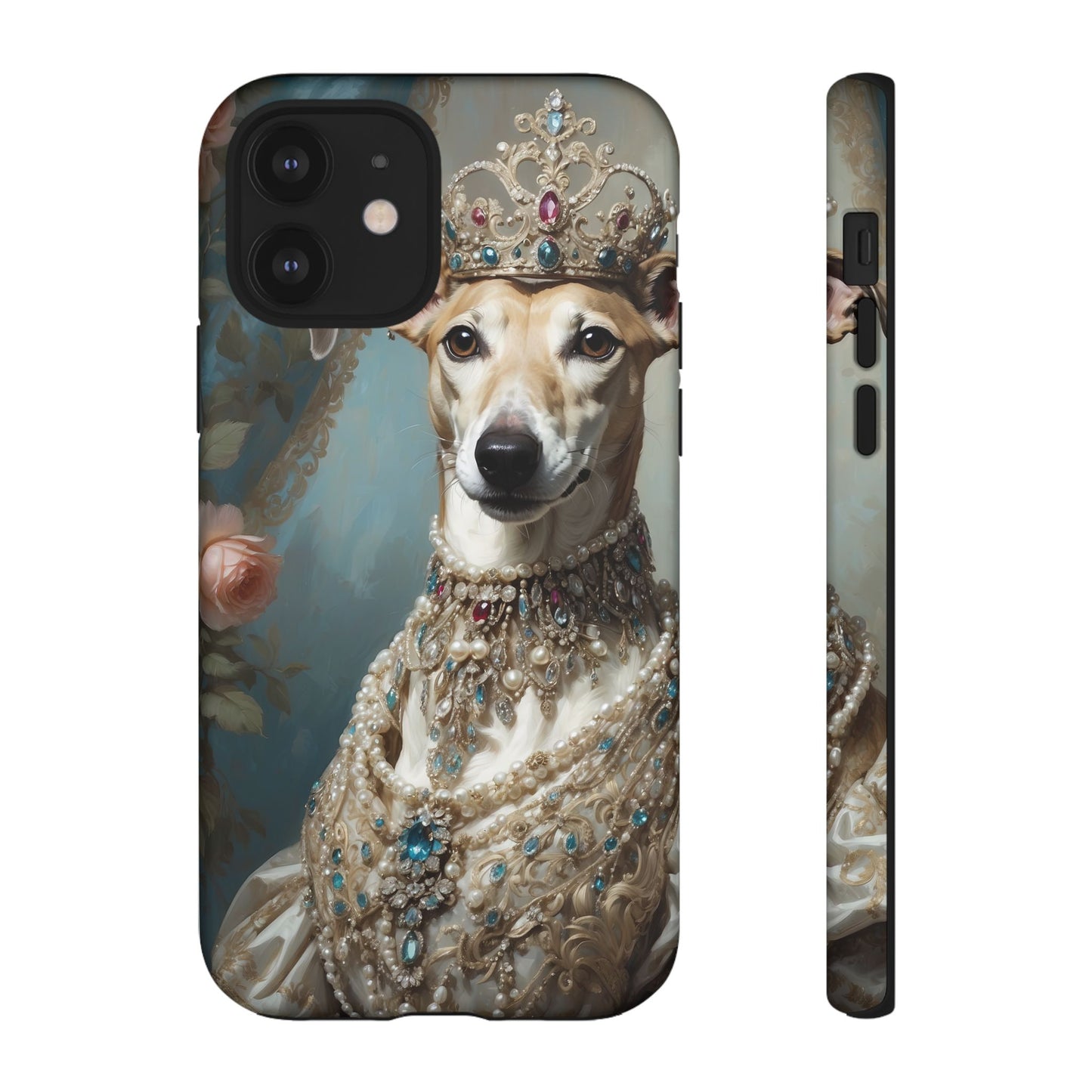 Tough Cases Regal Whippet: Elegance in Pearls and Jewels