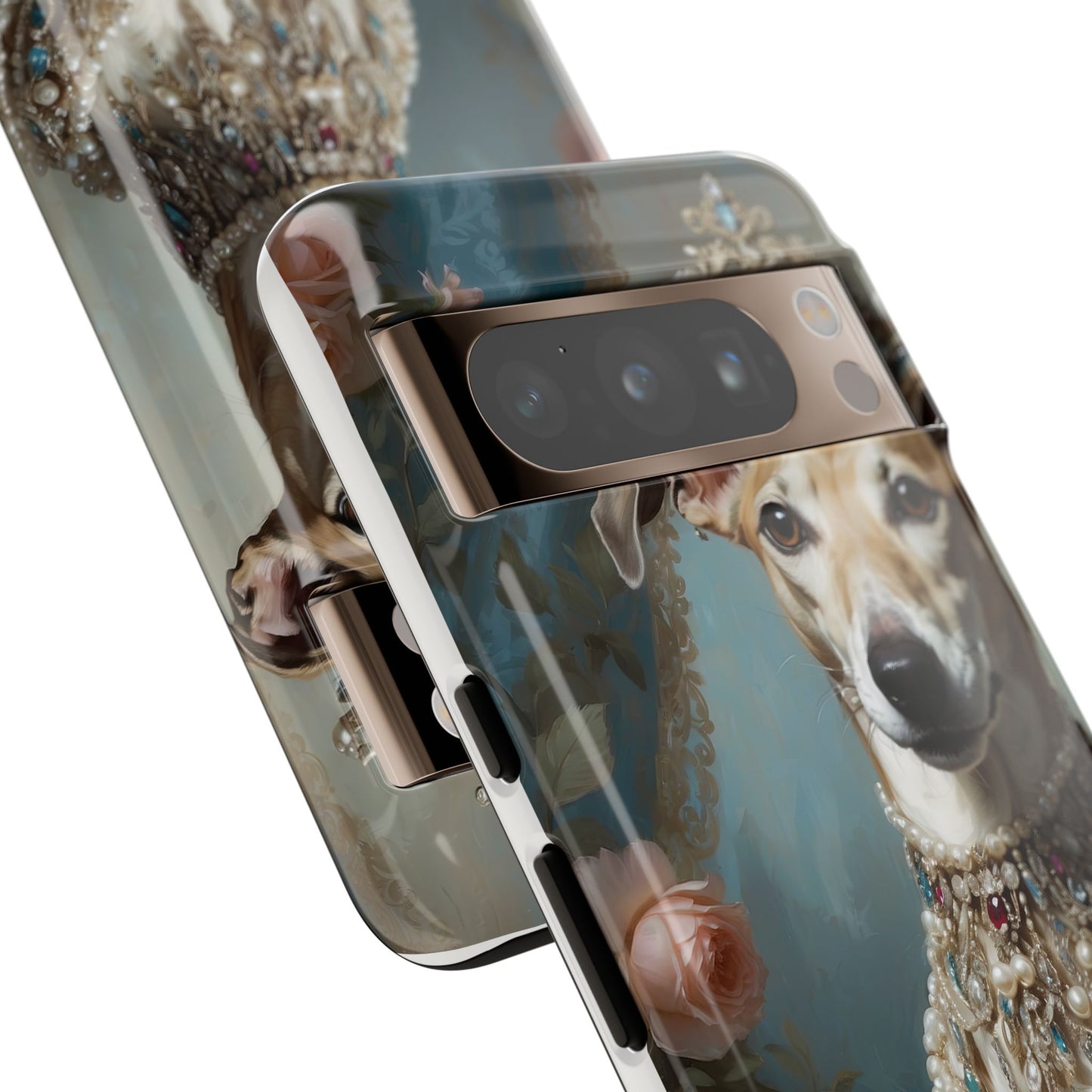 Tough Cases Regal Whippet: Elegance in Pearls and Jewels