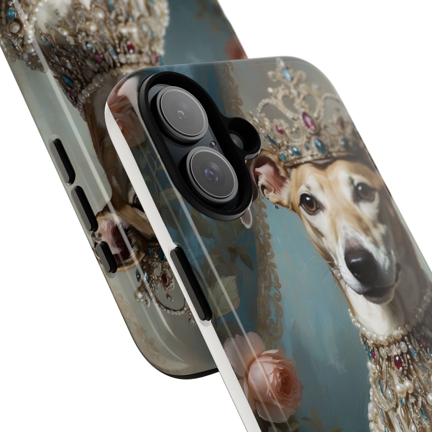 Tough Cases Regal Whippet: Elegance in Pearls and Jewels