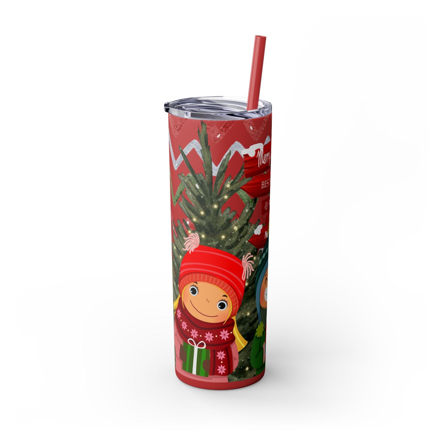 Christmas Stainless Steel Tumbler with Festive Design – Insulated Travel Cup, 20oz