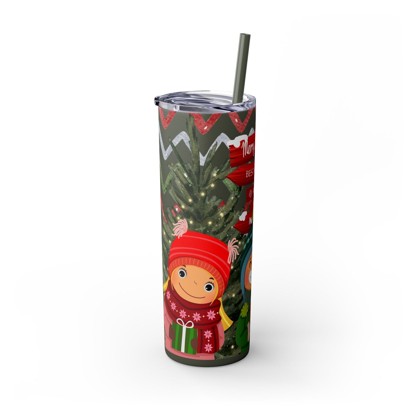 Christmas Stainless Steel Tumbler with Festive Design – Insulated Travel Cup, 20oz