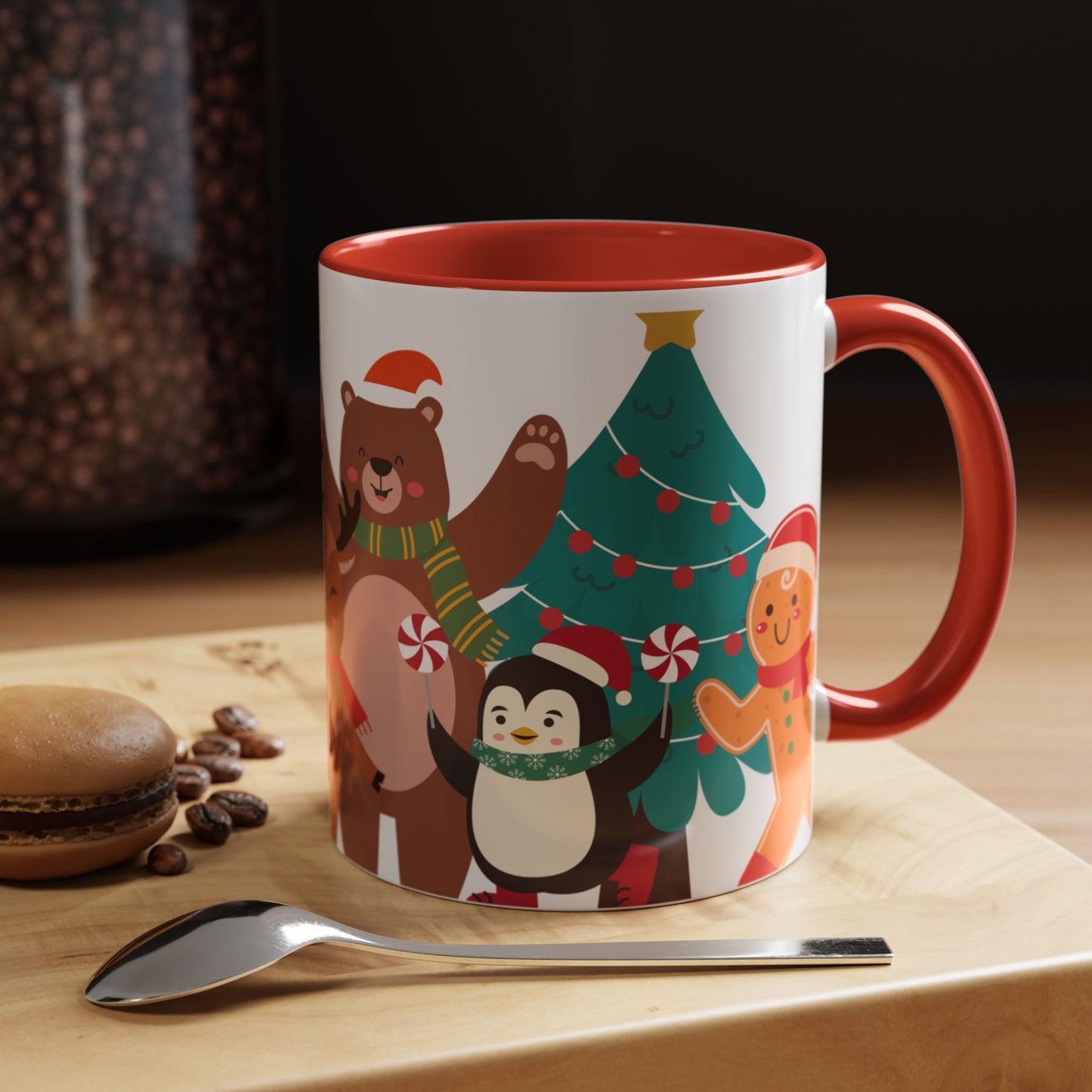 Festive Christmas Mug with Cute Holiday Characters – Perfect for Hot Beverages