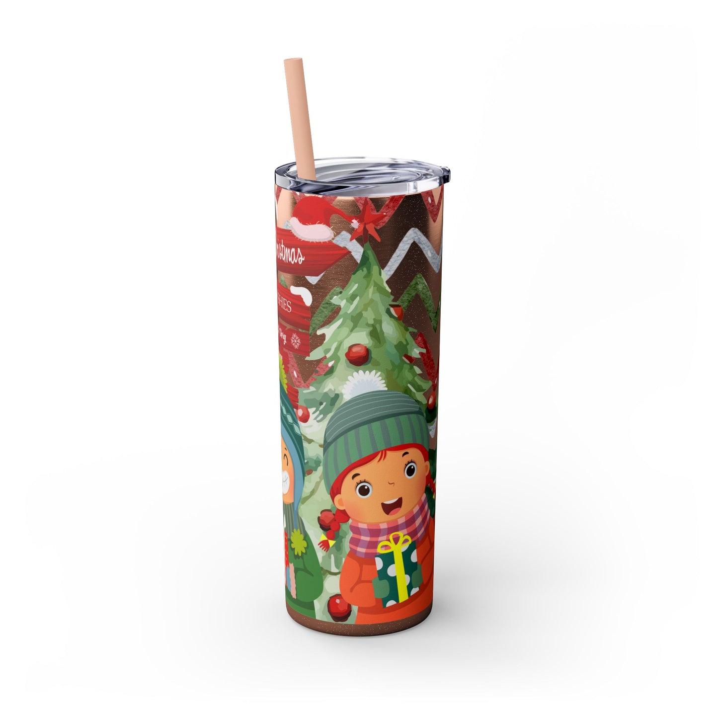 Christmas Stainless Steel Tumbler with Festive Design – Insulated Travel Cup, 20oz