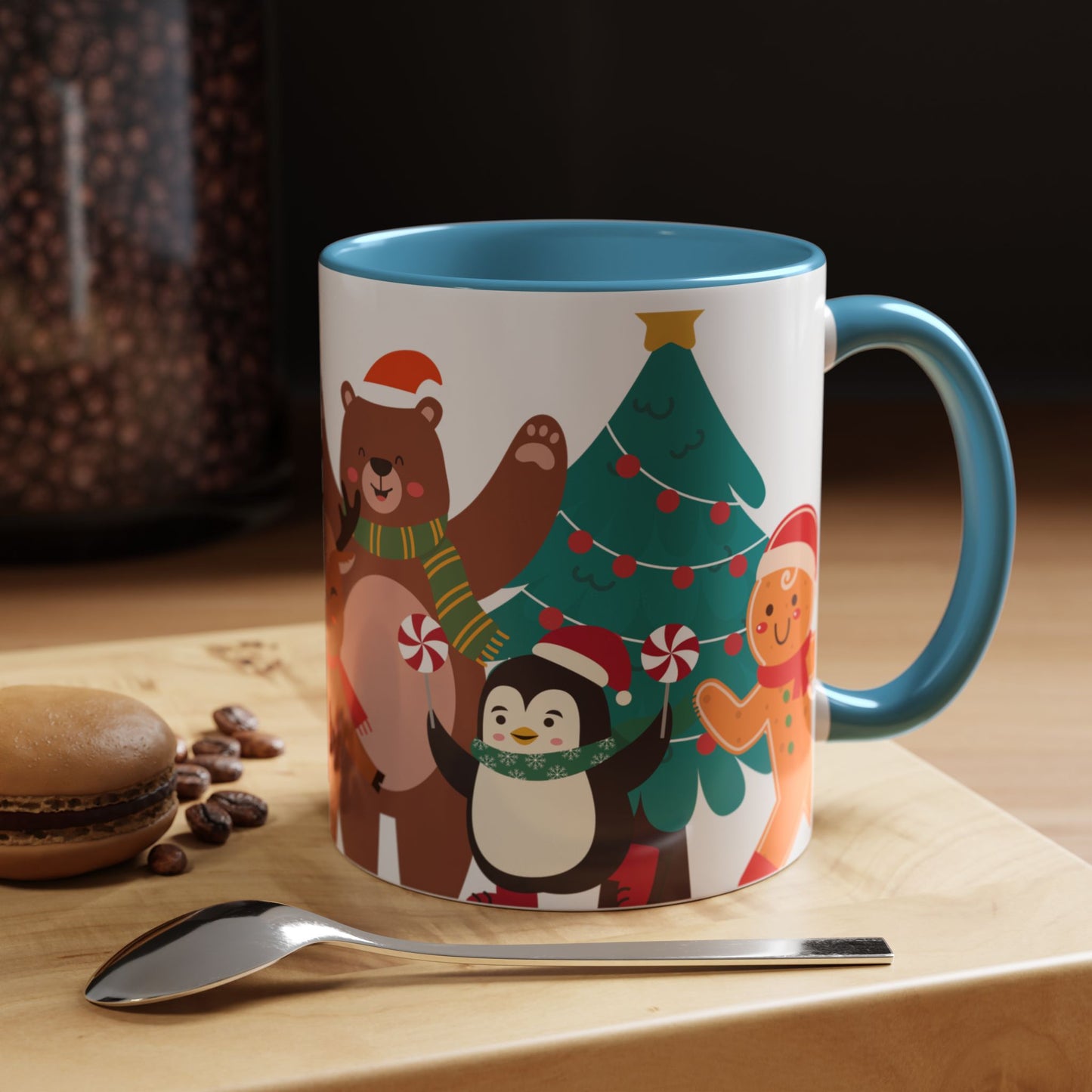 Festive Christmas Mug with Cute Holiday Characters – Perfect for Hot Beverages