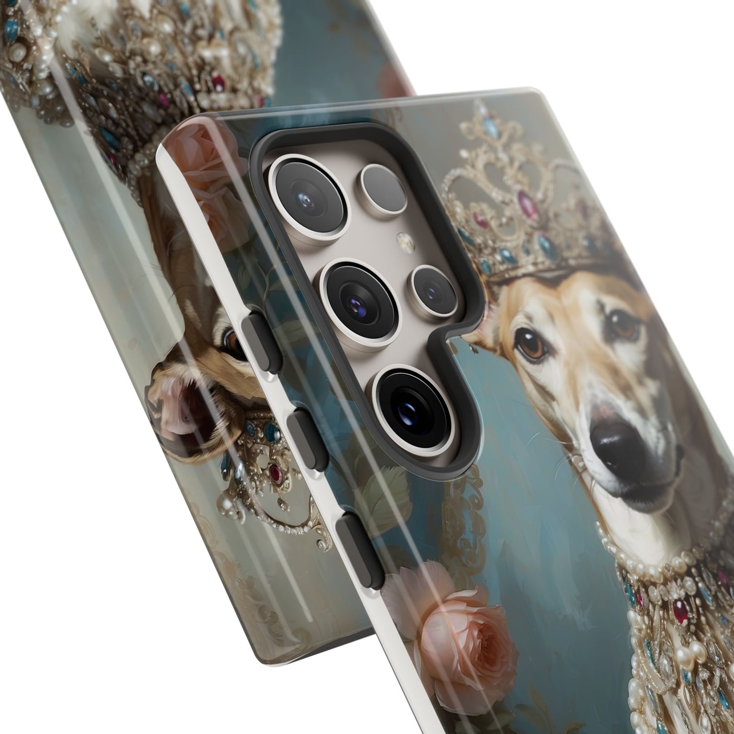 Tough Cases Regal Whippet: Elegance in Pearls and Jewels