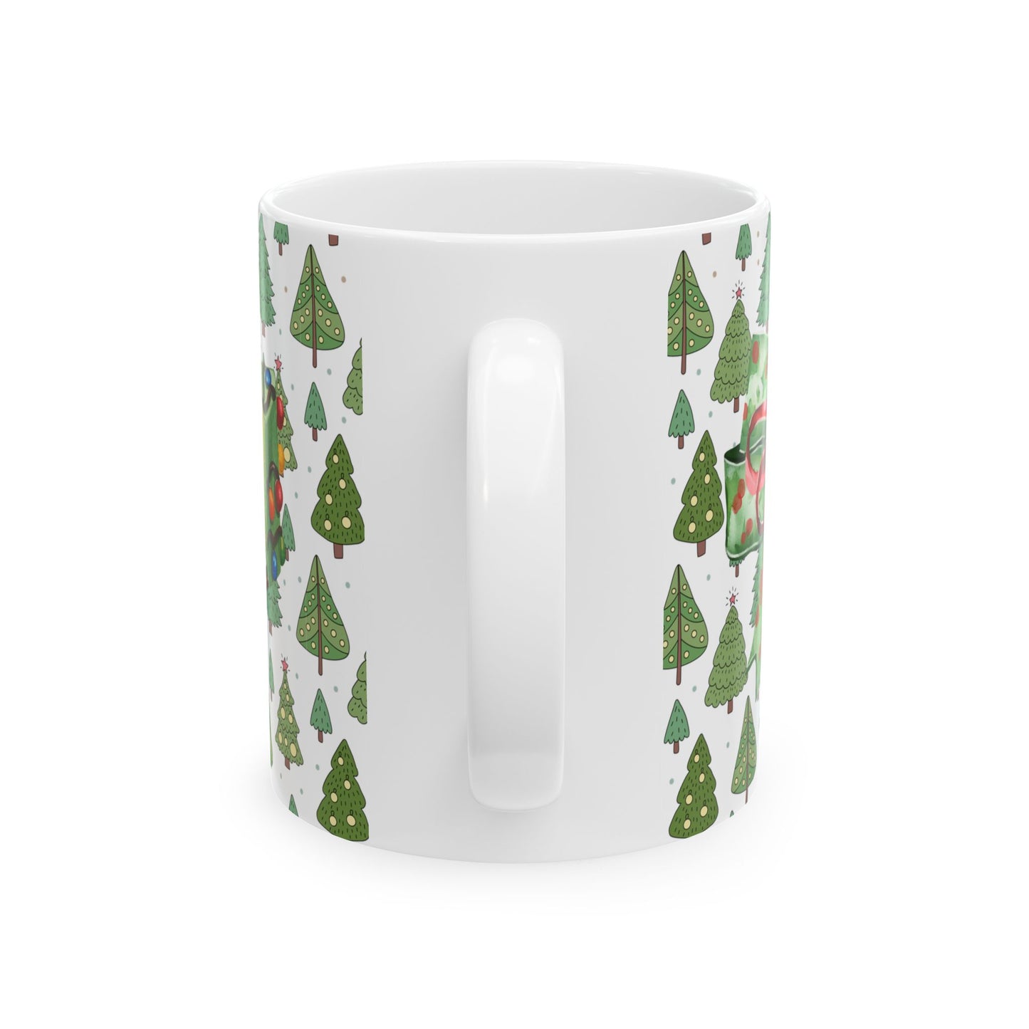 Christmas Mug with Festive Layer Cake and Holiday Tree Design – Perfect for Seasonal Cheer