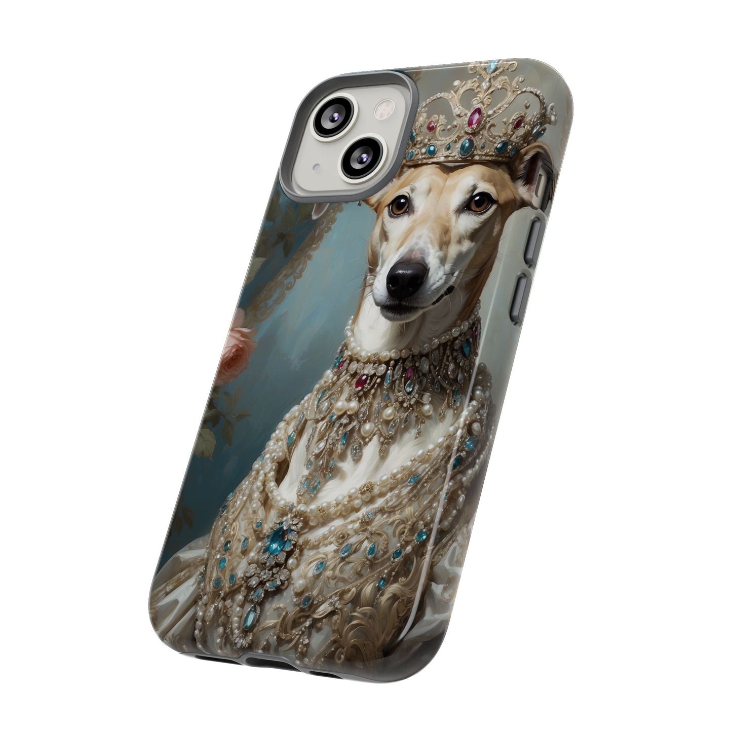 Tough Cases Regal Whippet: Elegance in Pearls and Jewels