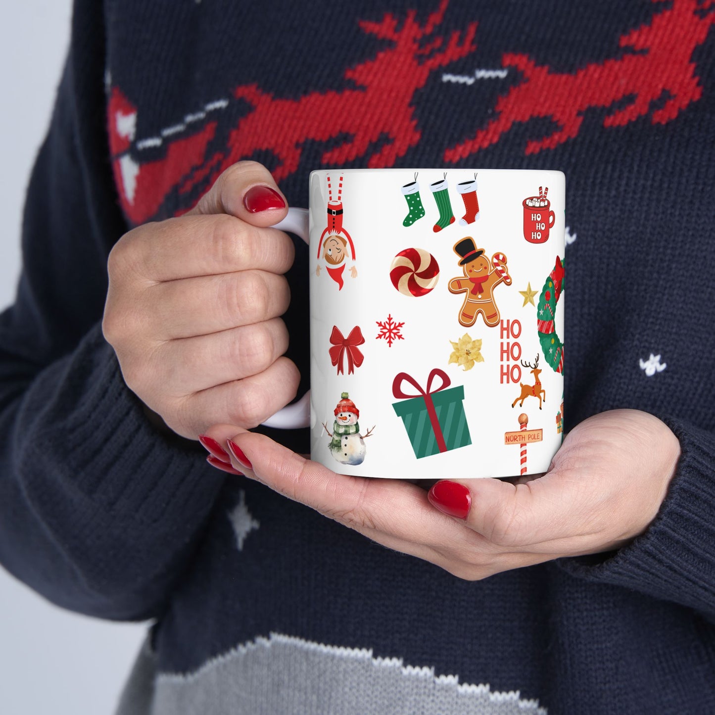 Christmas Mug with Festive Holiday Designs – Perfect for Coffee, Tea, and Hot Chocolate (11oz, 15oz)