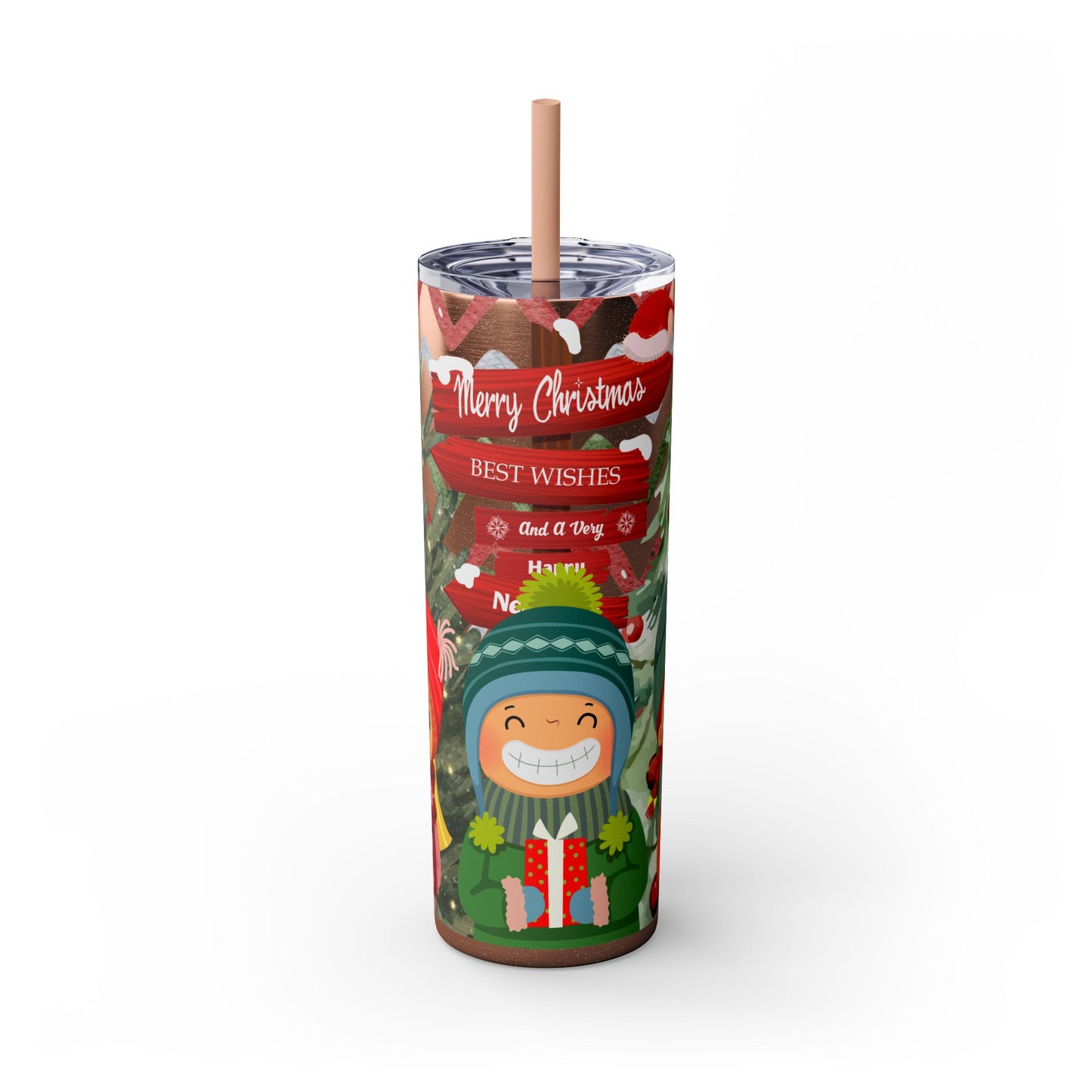 Christmas Stainless Steel Tumbler with Festive Design – Insulated Travel Cup, 20oz