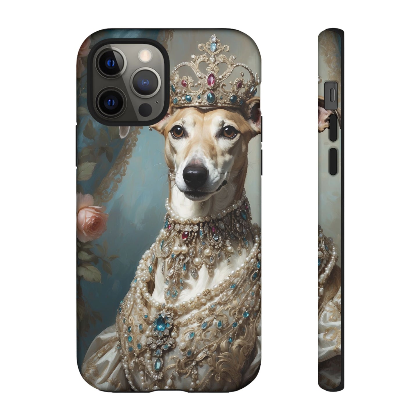 Tough Cases Regal Whippet: Elegance in Pearls and Jewels