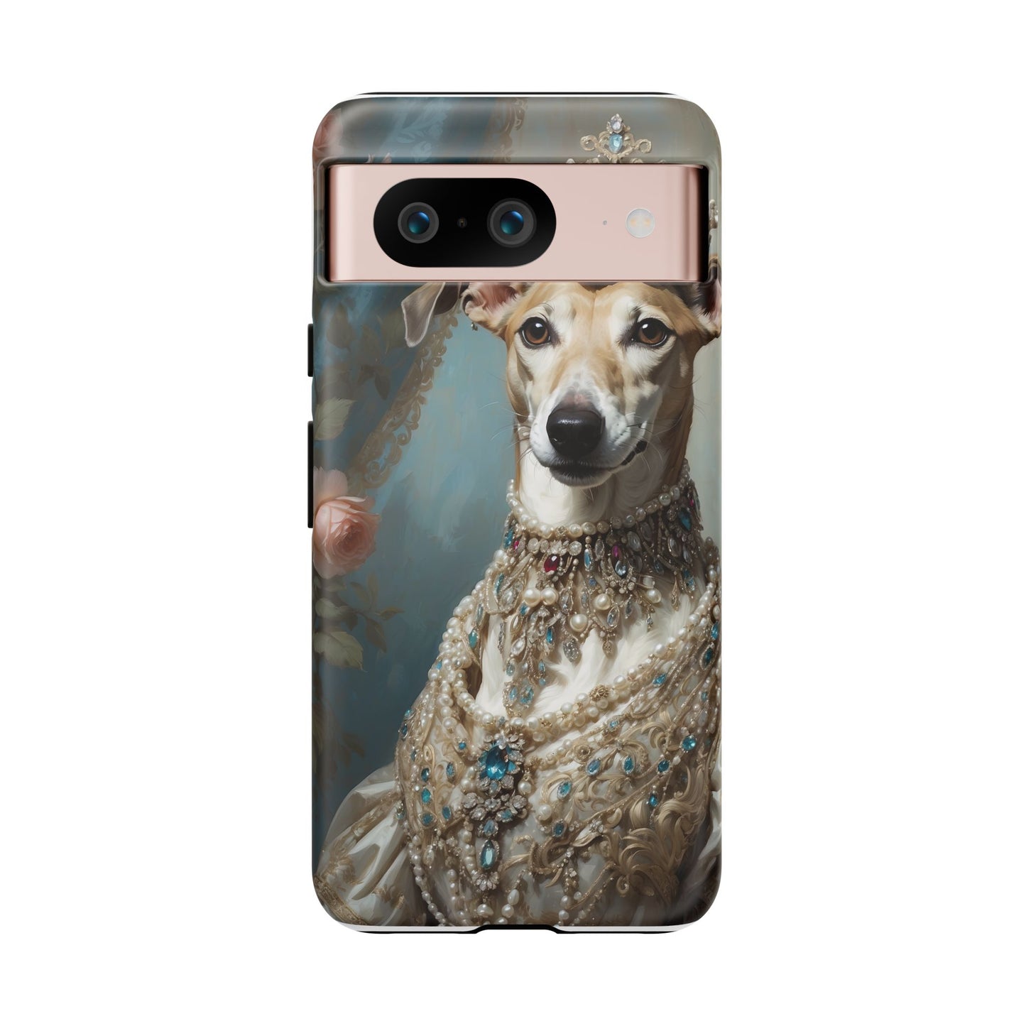 Tough Cases Regal Whippet: Elegance in Pearls and Jewels