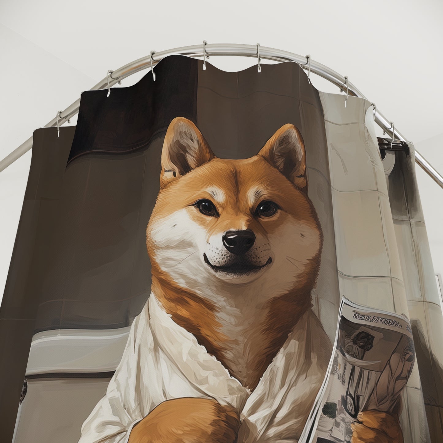 Shower Curtains Cheeky Shiba: Bathroom Humor in Style