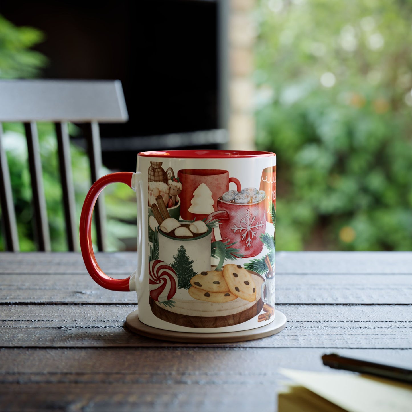 Cozy Christmas Mug with Hot Cocoa and Cookies Design – Perfect Holiday Gift