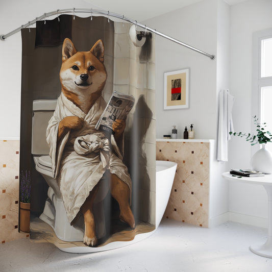 Shower Curtains Cheeky Shiba: Bathroom Humor in Style