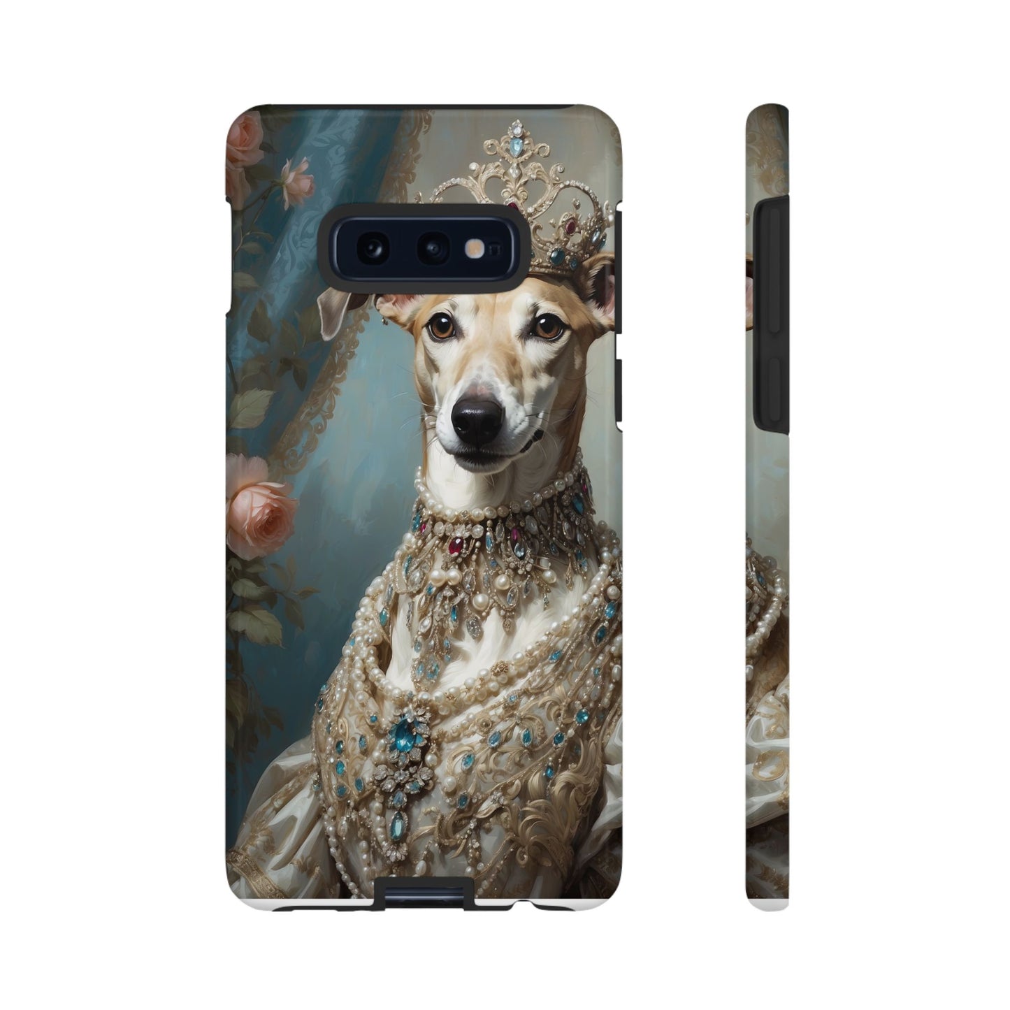 Tough Cases Regal Whippet: Elegance in Pearls and Jewels