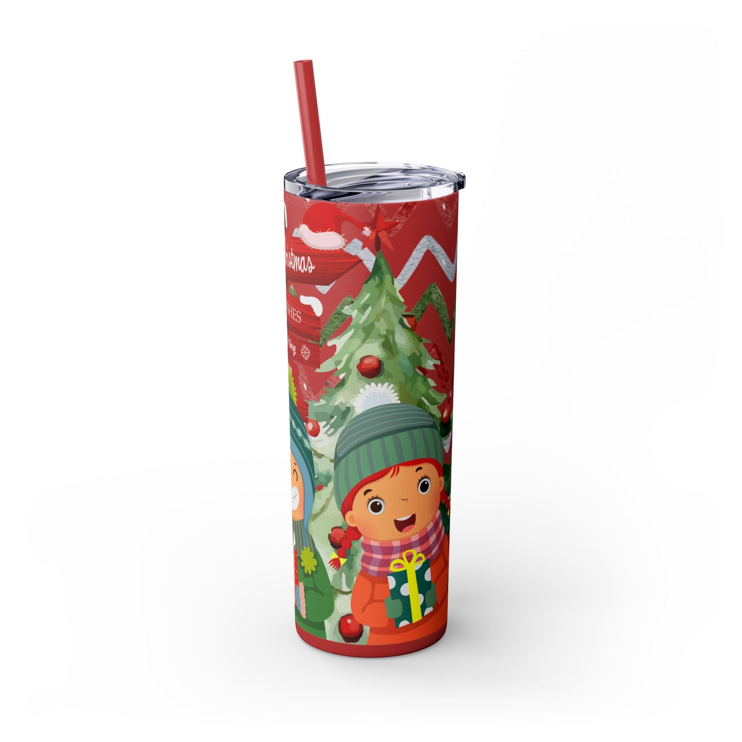 Christmas Stainless Steel Tumbler with Festive Design – Insulated Travel Cup, 20oz