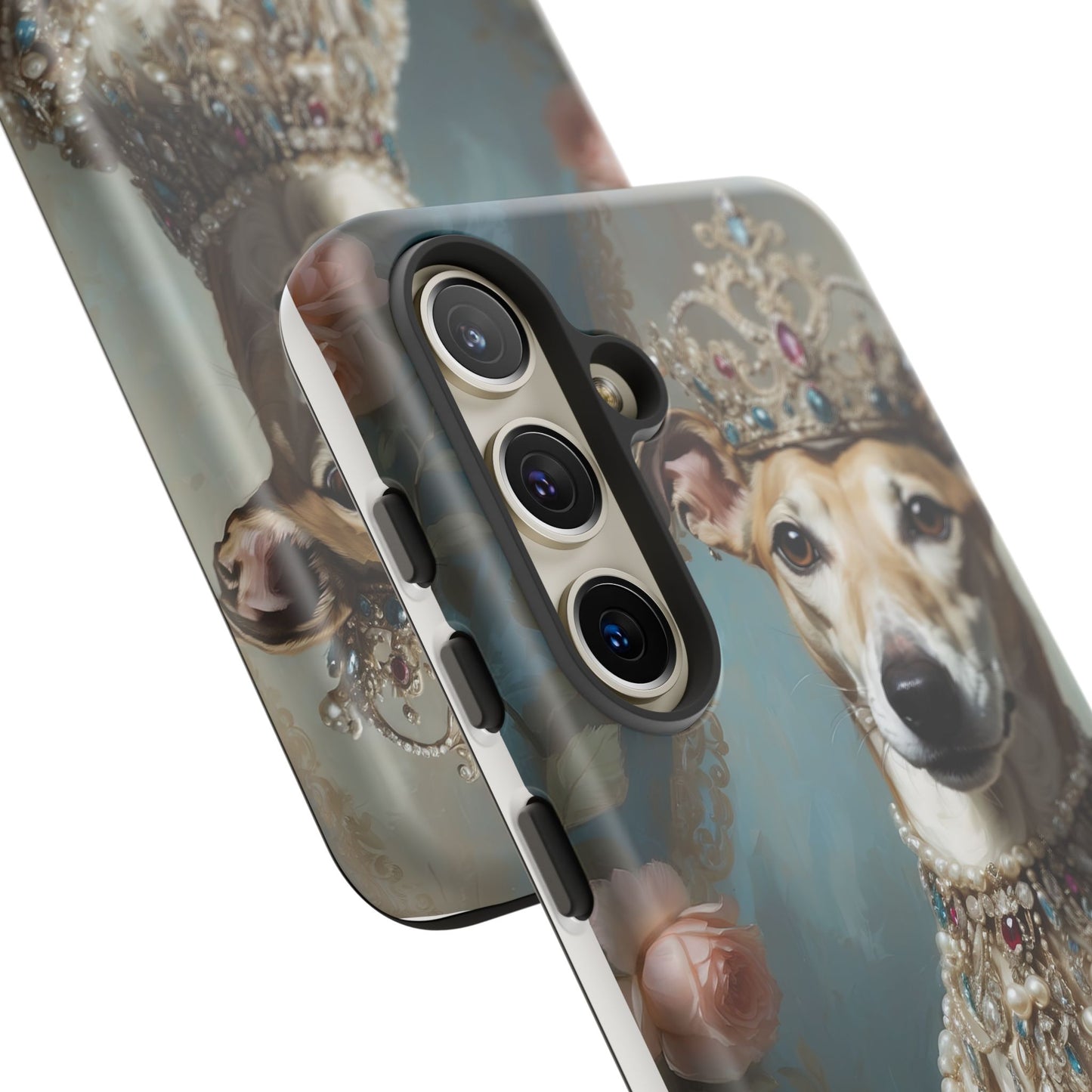 Tough Cases Regal Whippet: Elegance in Pearls and Jewels