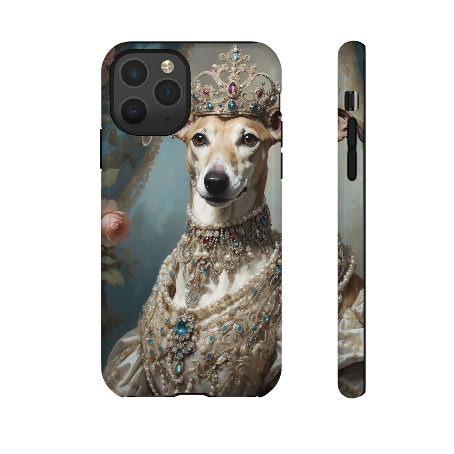 Tough Cases Regal Whippet: Elegance in Pearls and Jewels