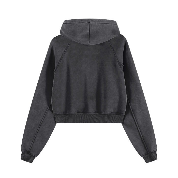 Cropped Zip-Through Hoodie #RU0075