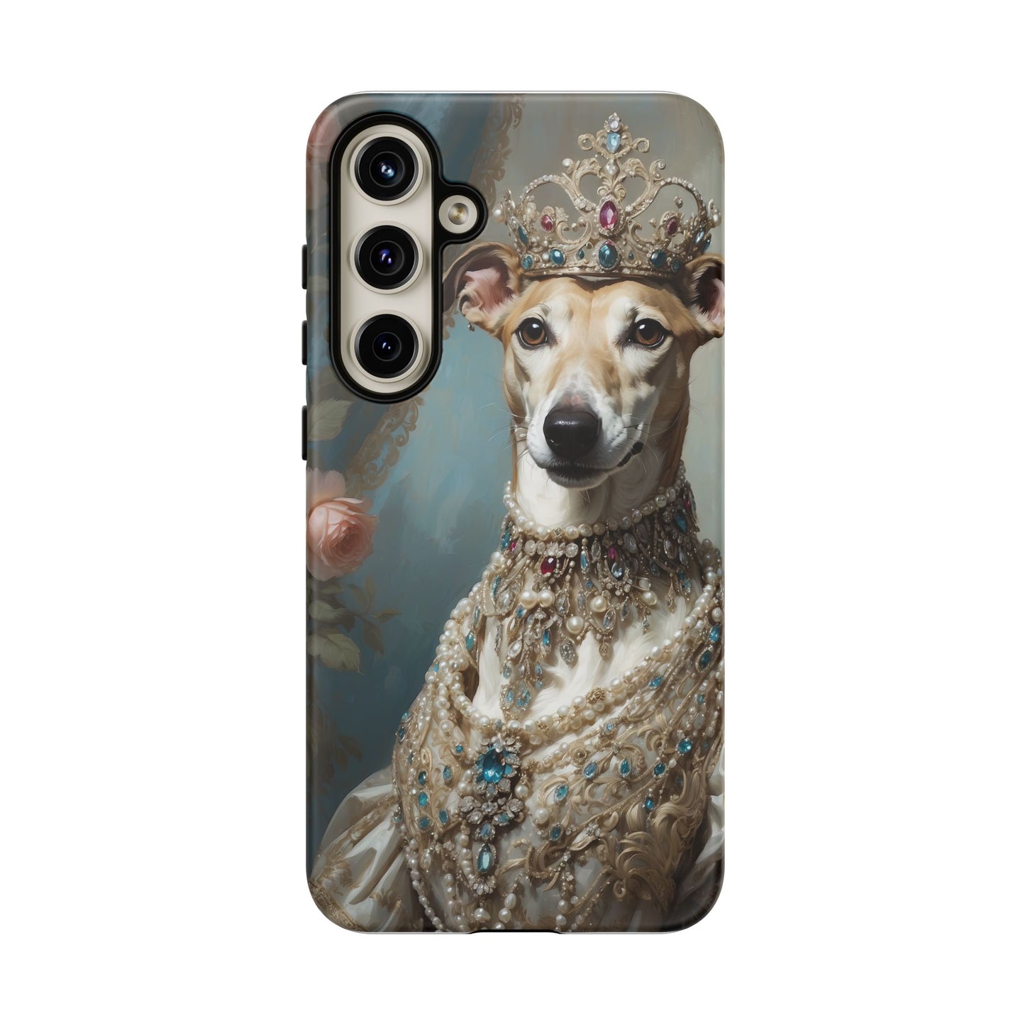 Tough Cases Regal Whippet: Elegance in Pearls and Jewels