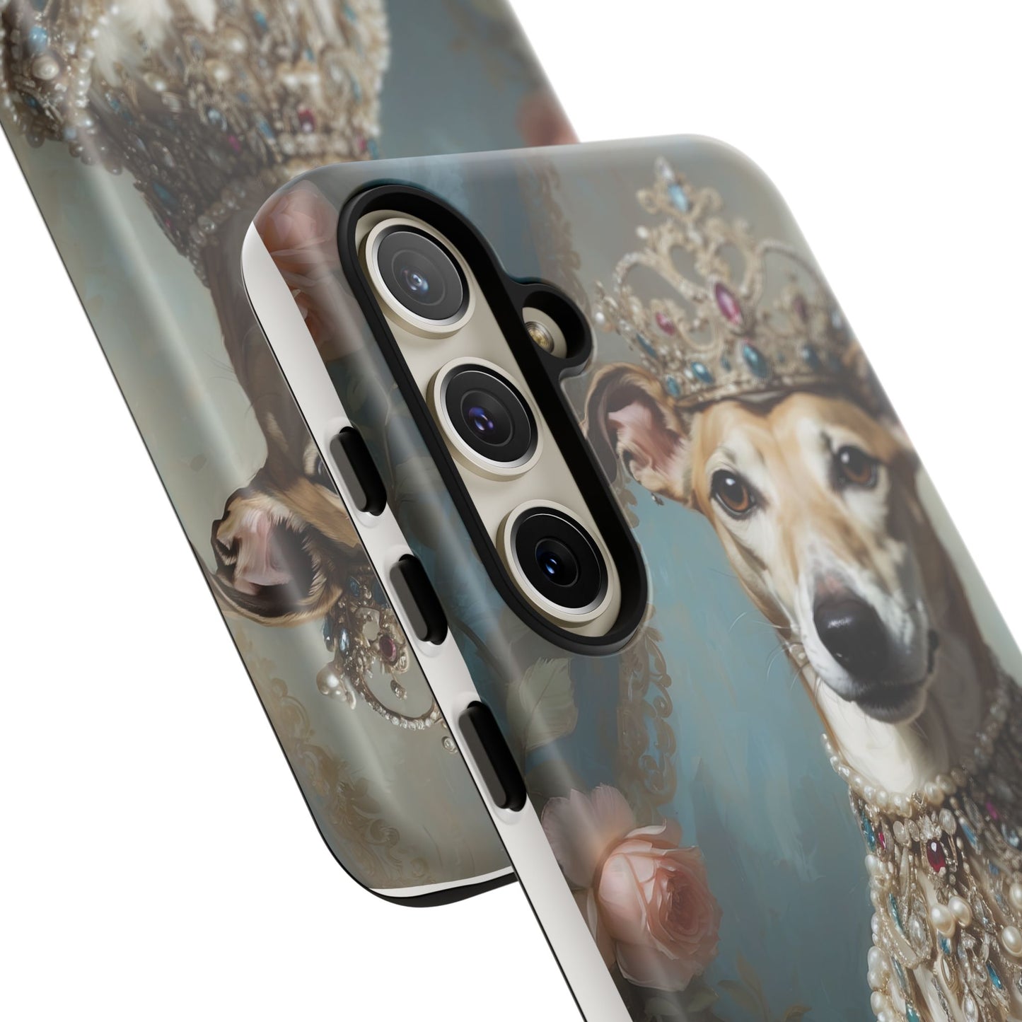 Tough Cases Regal Whippet: Elegance in Pearls and Jewels