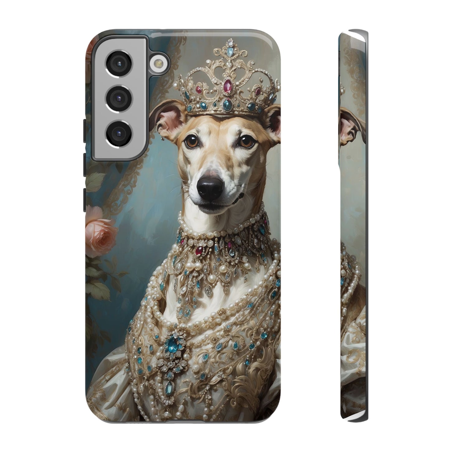 Tough Cases Regal Whippet: Elegance in Pearls and Jewels