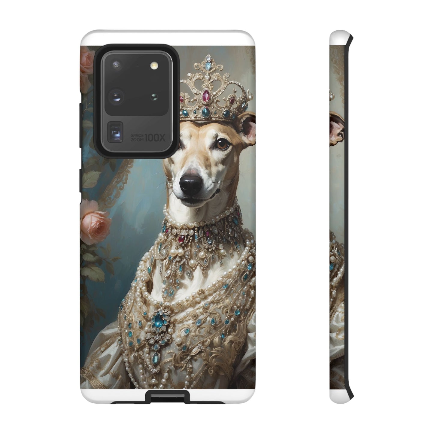 Tough Cases Regal Whippet: Elegance in Pearls and Jewels