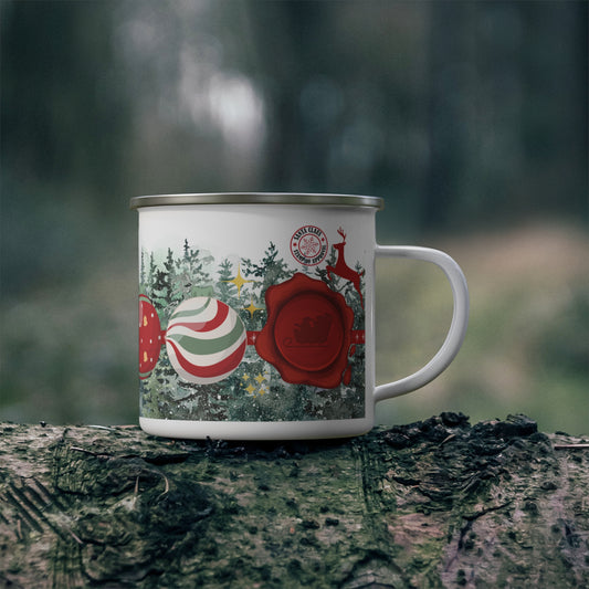 Christmas Enamel Mug with Festive Forest Design – Durable and Lightweight Holiday Cup