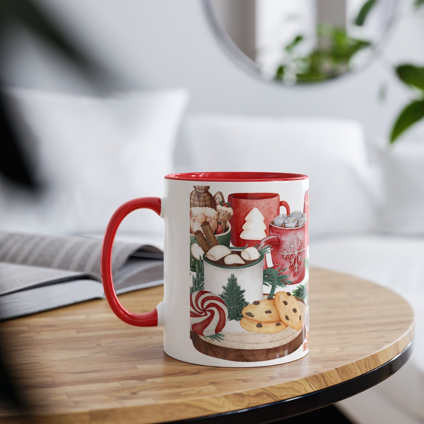 Cozy Christmas Mug with Hot Cocoa and Cookies Design – Perfect Holiday Gift