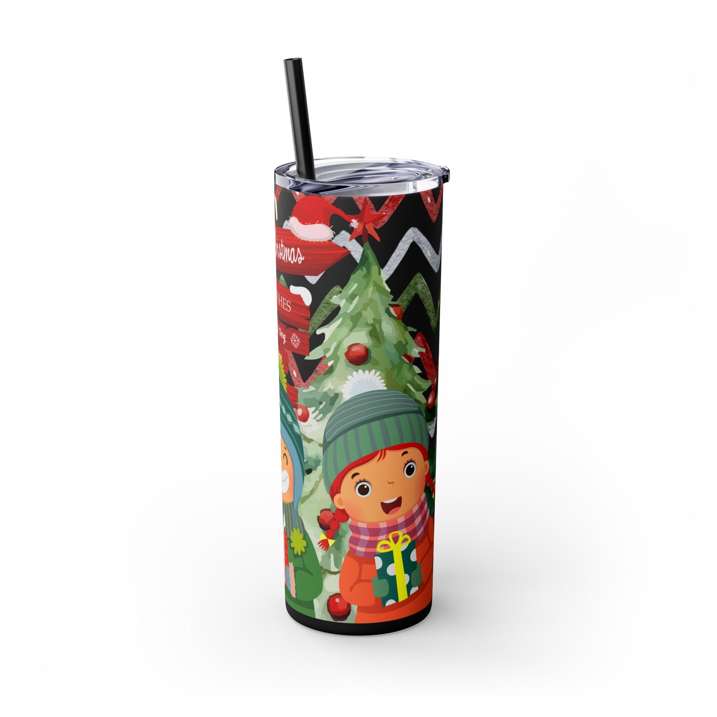 Christmas Stainless Steel Tumbler with Festive Design – Insulated Travel Cup, 20oz