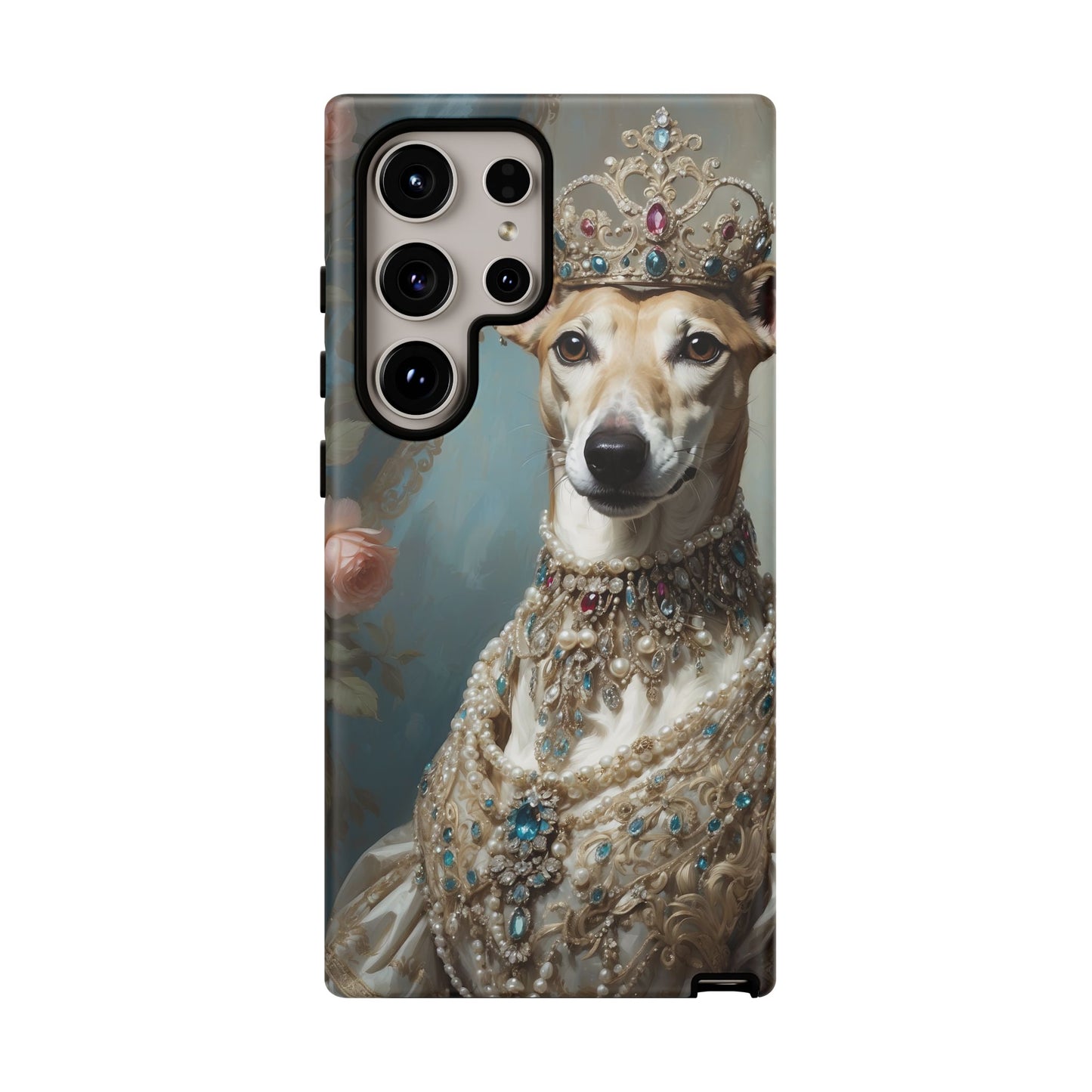 Tough Cases Regal Whippet: Elegance in Pearls and Jewels