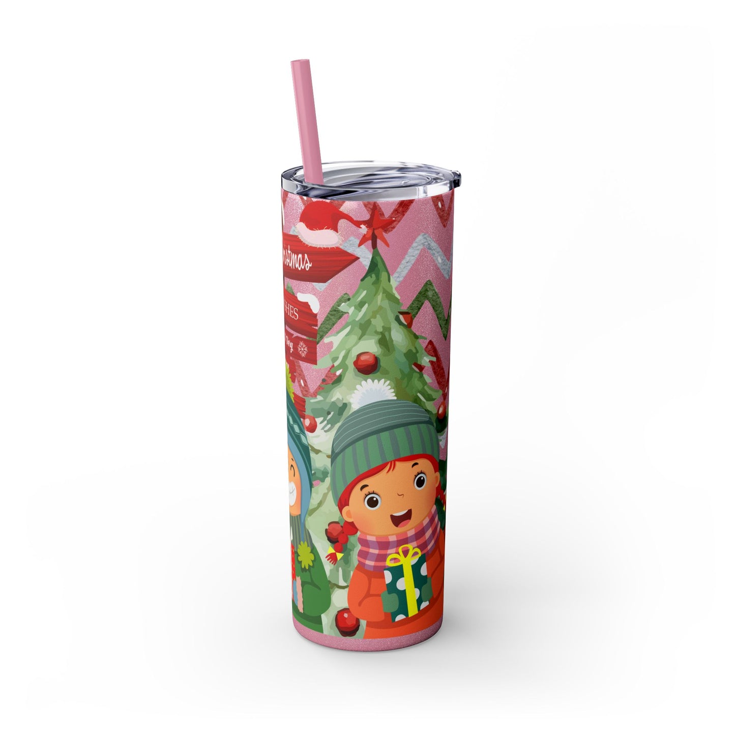 Christmas Stainless Steel Tumbler with Festive Design – Insulated Travel Cup, 20oz