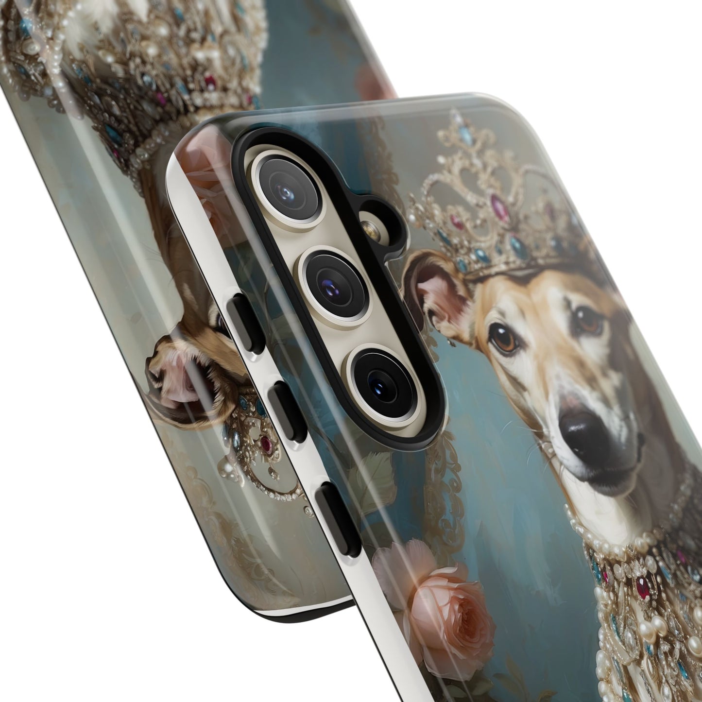 Tough Cases Regal Whippet: Elegance in Pearls and Jewels