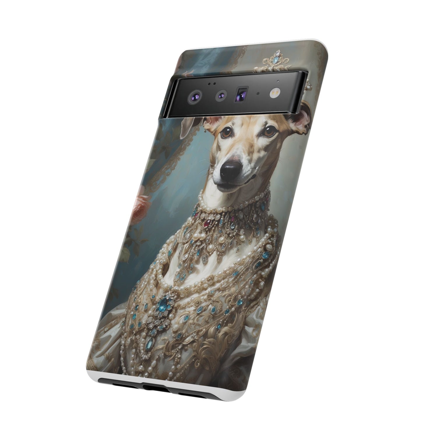 Tough Cases Regal Whippet: Elegance in Pearls and Jewels