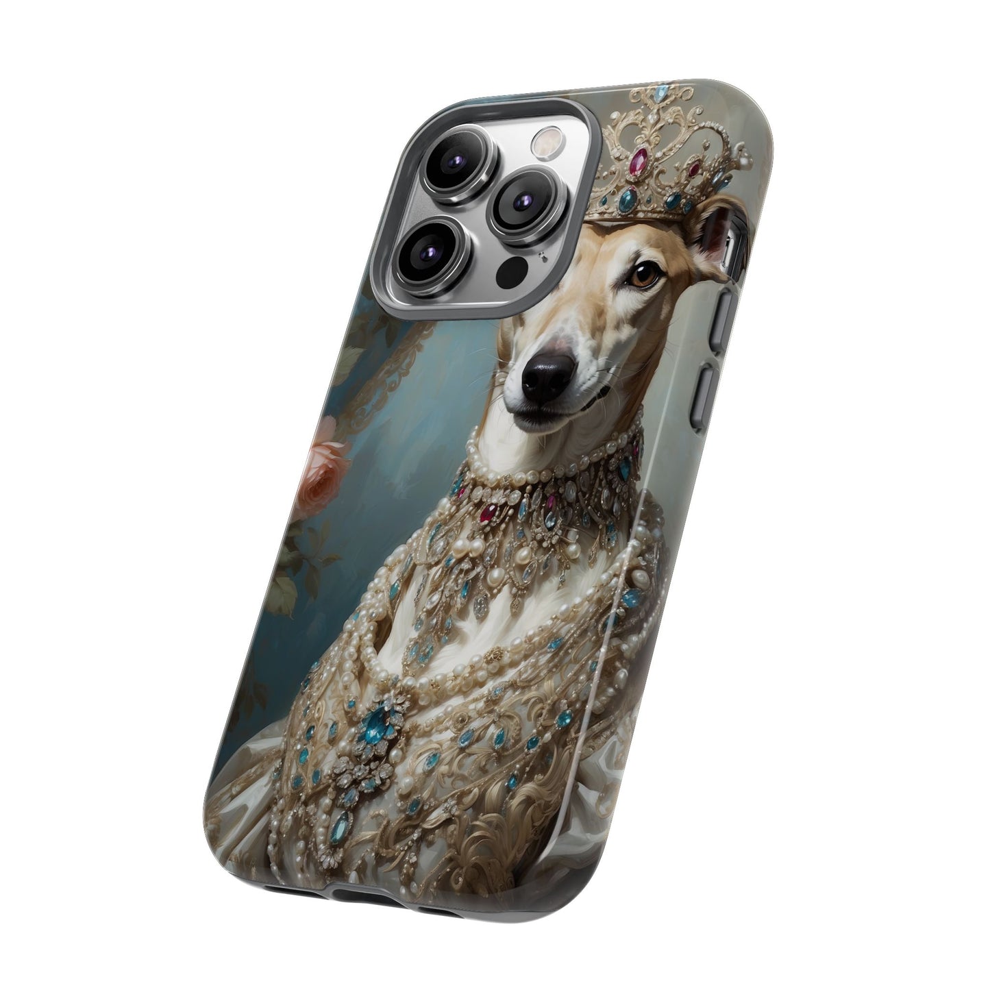 Tough Cases Regal Whippet: Elegance in Pearls and Jewels